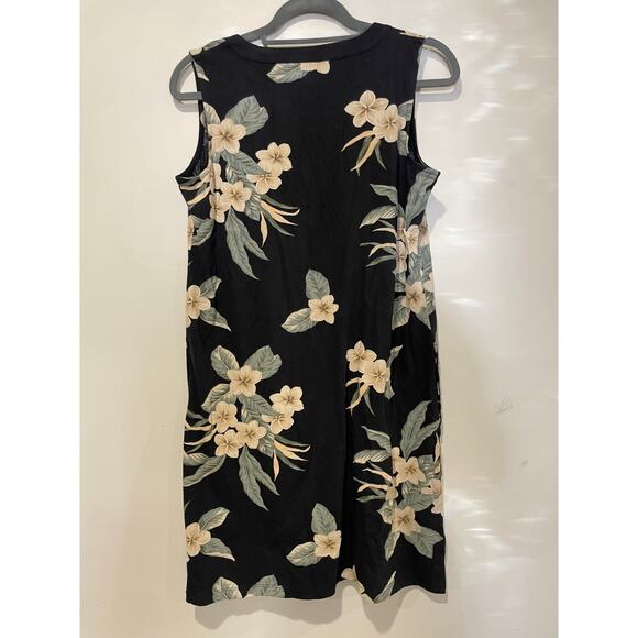 Land's End No Iron Sleeveless Button-Up Shirt Black Plumeria Women's S/P (6-8) - Picture 7 of 7